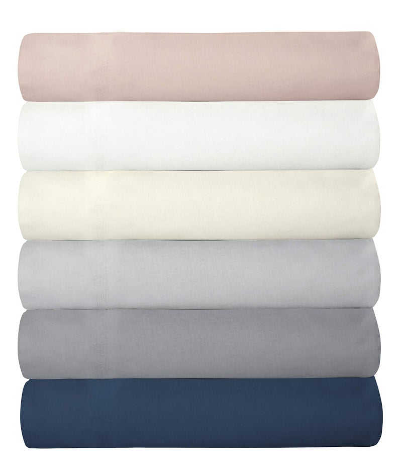 ROYALE LINENS Soft Home Brushed Percale Ultra Soft 100% Cotton, Queen 4-Piece Sheet Set, White - Image 3